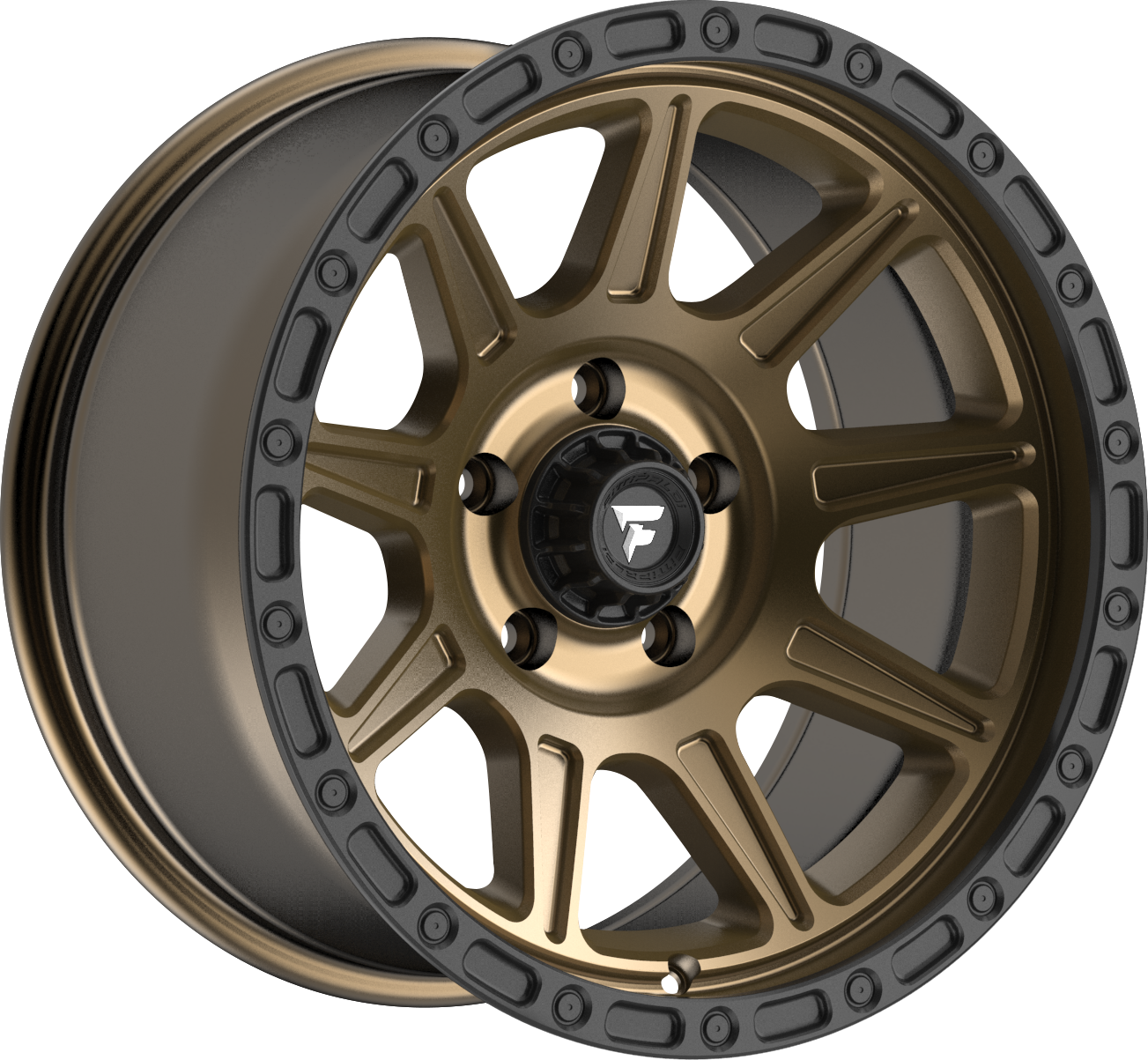 Fittipaldi FT104ZB Satin Bronze w/ Satin Black Lip 17x9 -12 5x127mm 71.5mm