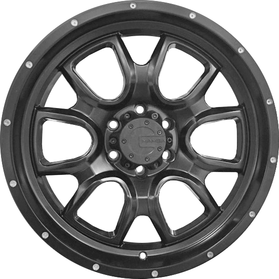 Mamba M19 Matte Black w/ Drilled Holes 17x9 -12 6x139.7mm 106.1mm - Wheelwiz
