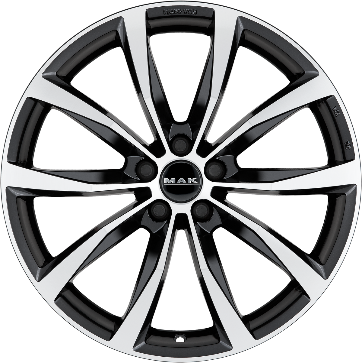 MAK Wolf Black Mirror 19x7.5 +50 5x114.3mm 67.1mm - Wheelwiz