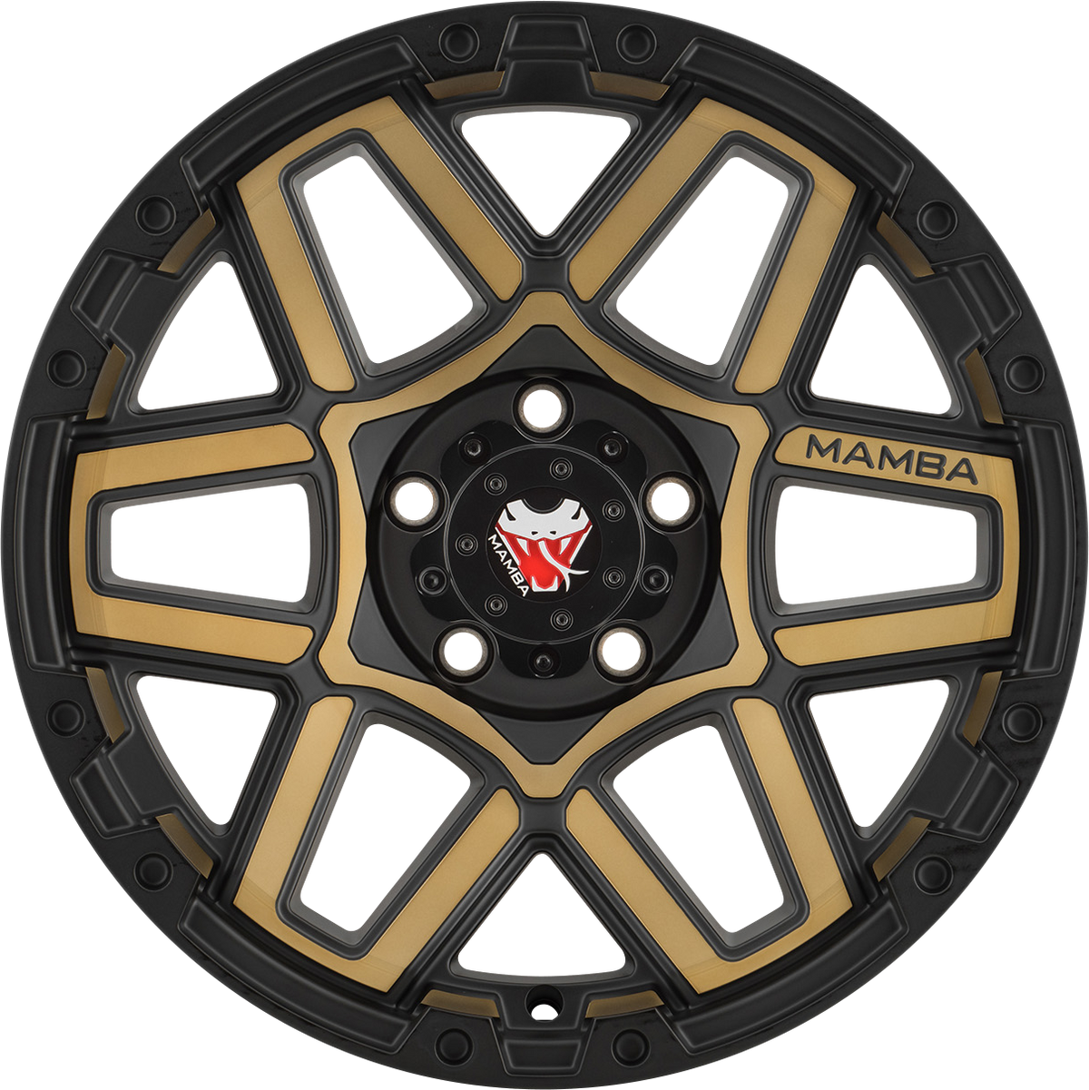 Mamba M23 Matte Black w/ Bronze Face 17x9 +12 5x139.7mm 108.1mm - Wheelwiz