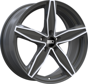 Euro Design Berlin Gunmetal Polished 17x7.5 +40 5x120mm 64.1mm - WheelWiz