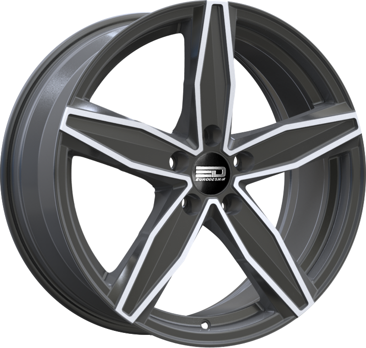 Euro Design Berlin Gunmetal Polished 18x8 +42 5x108mm 63.4mm - Wheelwiz