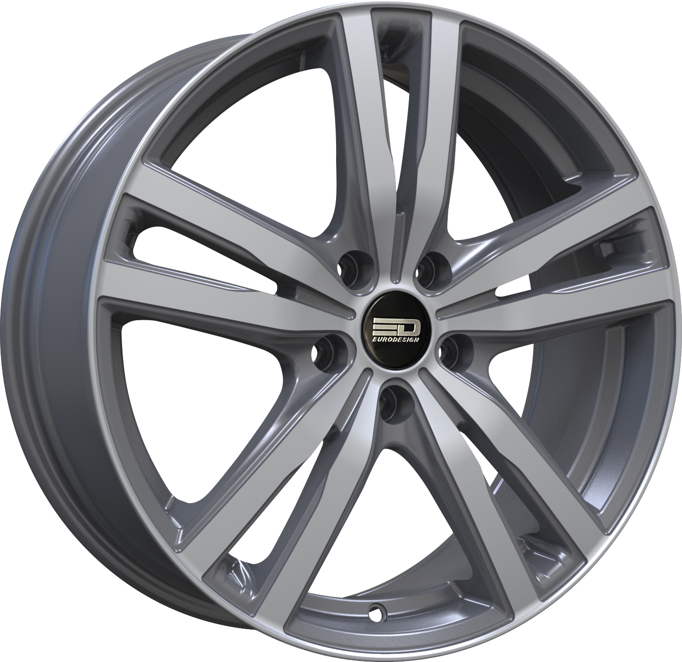 Euro Design Ottano - EFS Gunmetal Polished 16x6.5 +35 4x100|4x108|4x114.3|4x98mm 67.1mm - Wheelwiz