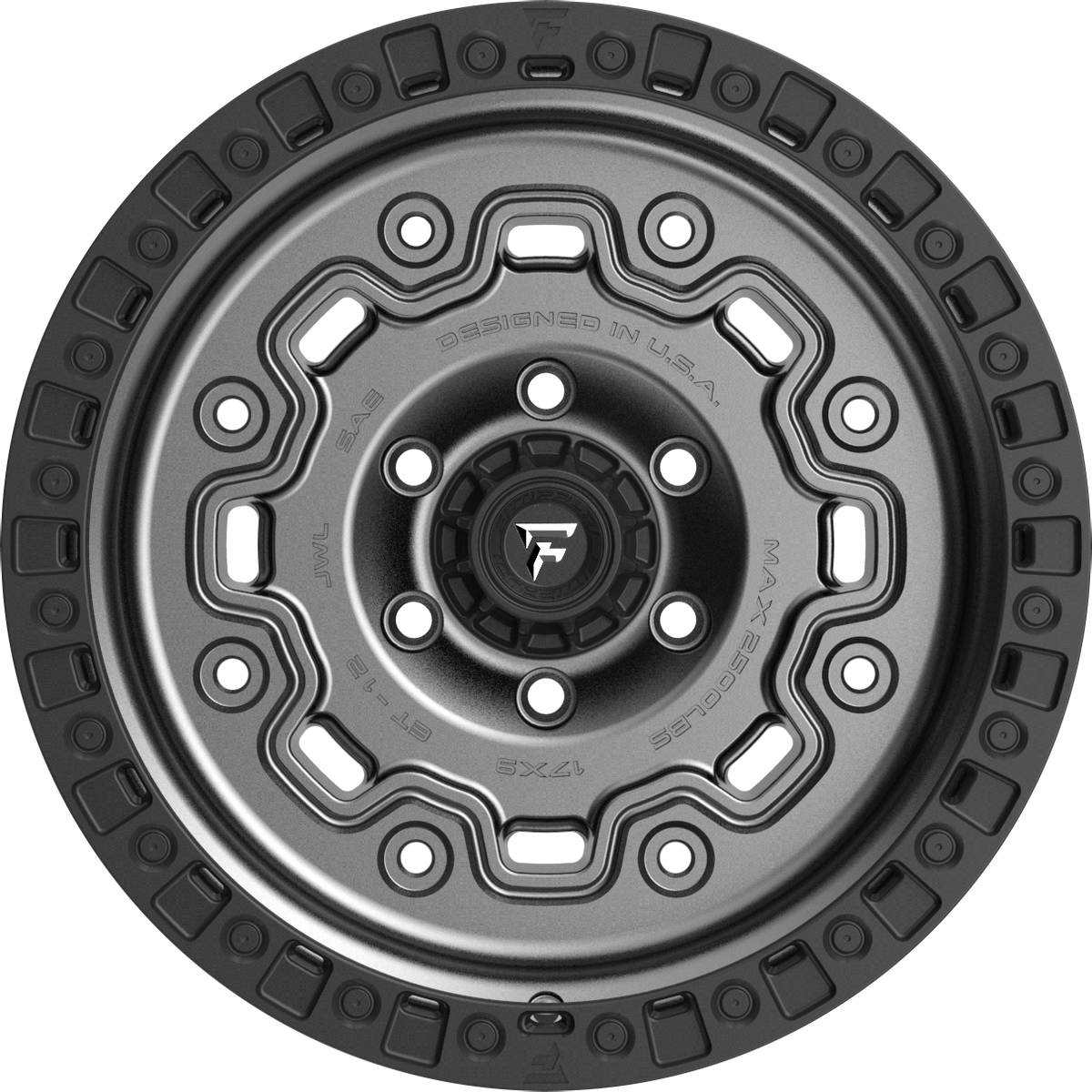 Fittipaldi FT100AB Satin Anthracite w/ Satin Black Lip 20x9 +18 6x139.7mm 106.2mm - Wheelwiz