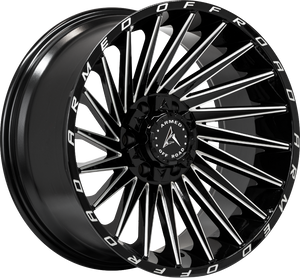 Armed Wheels Militia Gloss Black Milled 20x9 +12 6x135mm 108.1mm - Wheelwiz