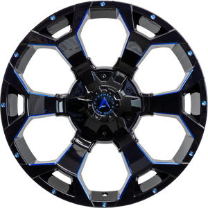 Armed Wheels Bomber Gloss Black Blue Milled 20x10 0 Custom 87.1mm - Wheelwiz