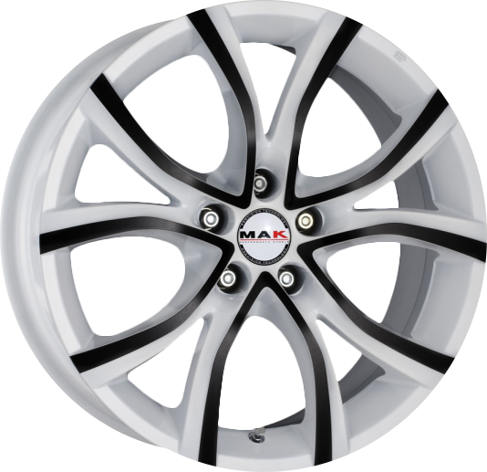 MAK NITRO5 White and Black 18x8 +30 5x112mm 76mm - Wheelwiz