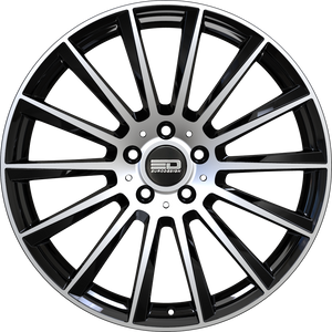 Euro Design Sacco Gloss Black Machined 19x9.5 +35 5x112mm 66.6mm - WheelWiz