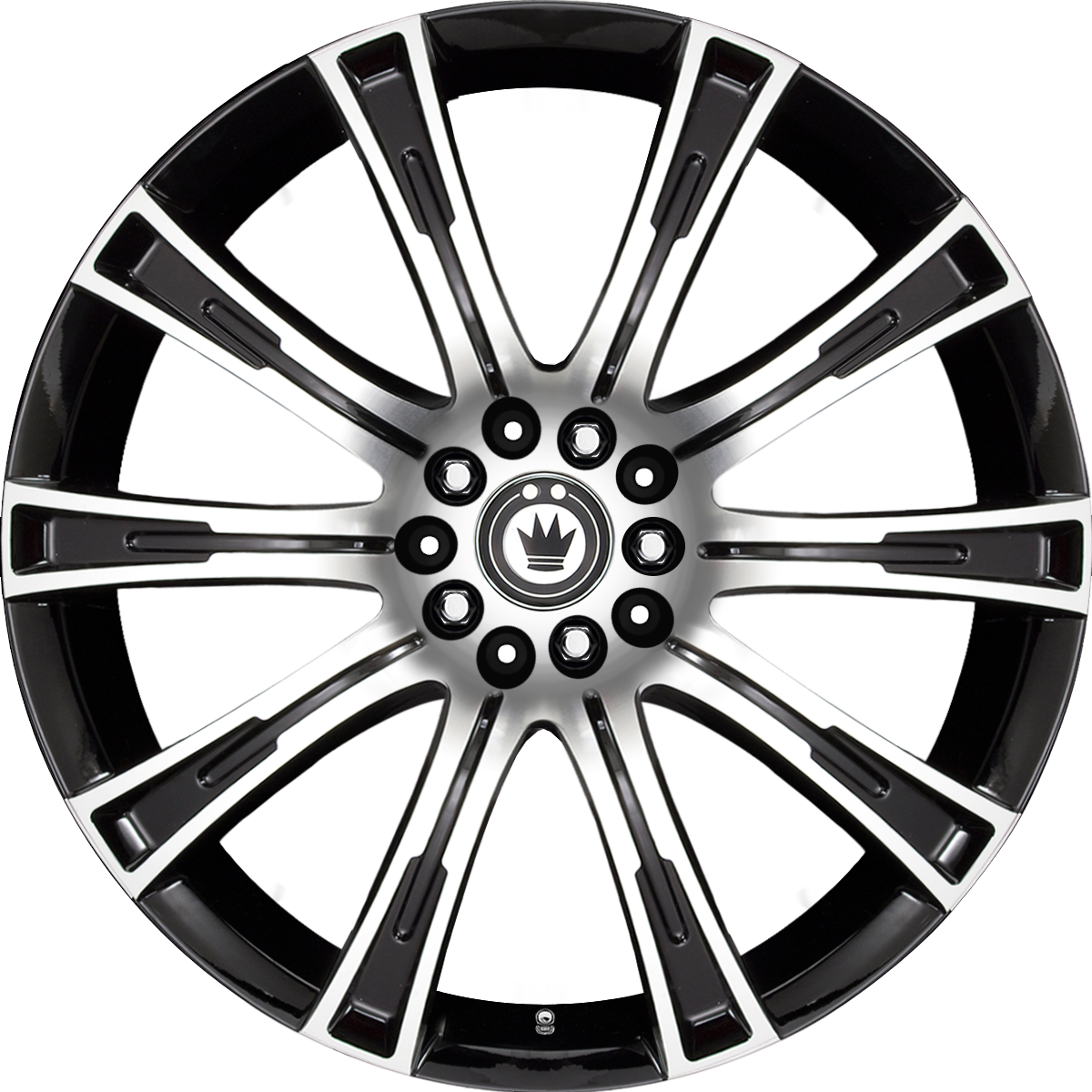 Konig Crown Gloss Black W/ Machined Face 16x7.5 +40 5x105|5x114.3mm 73.1mm - Wheelwiz