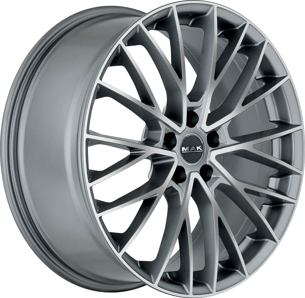 MAK Speciale Graphite Mirror Face 23x10 +18 5x112mm 66.5mm - Wheelwiz