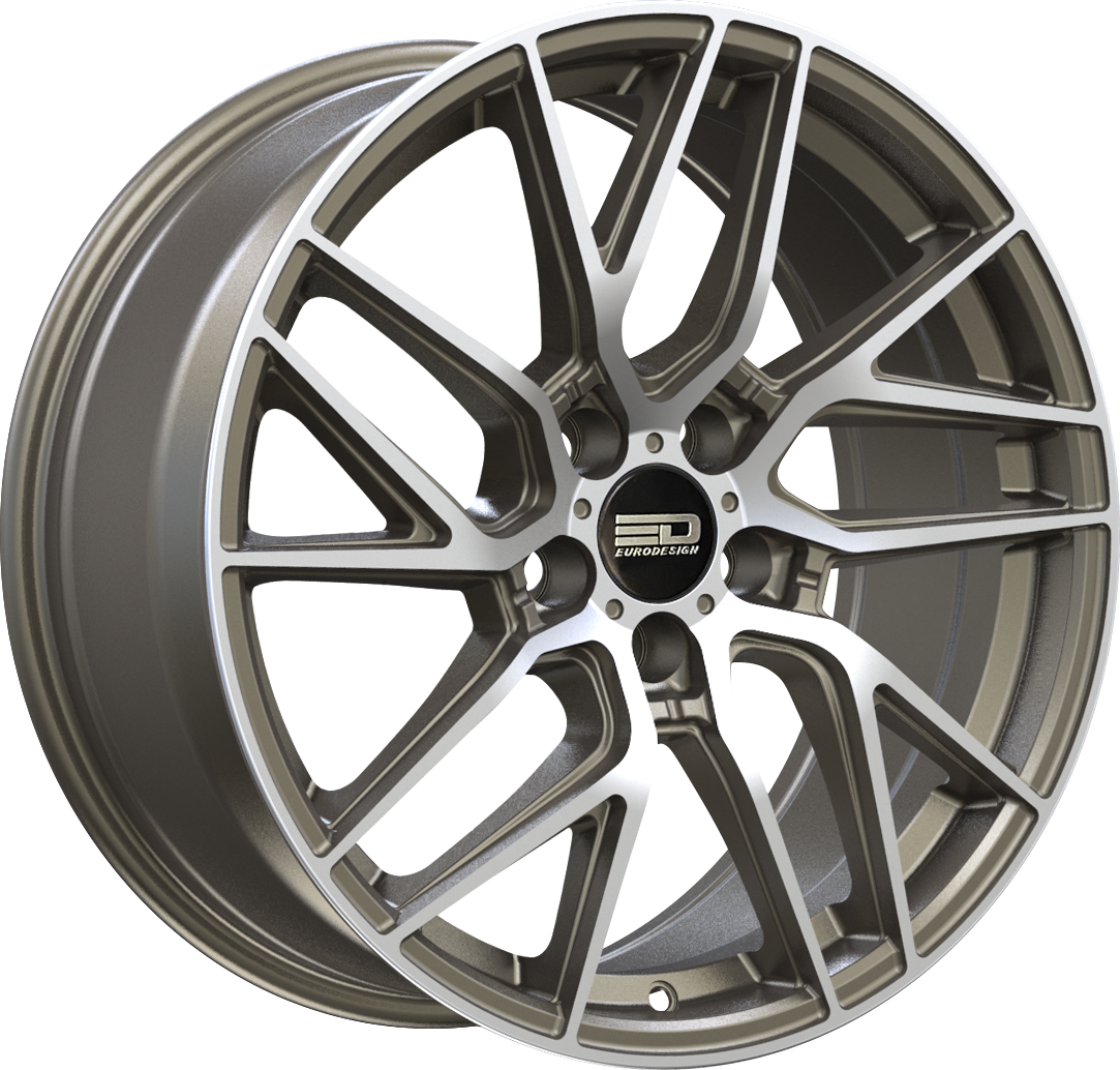 Euro Design Tech Matte Bronze Machined 19x8.5 +20 5x120mm 74.1mm - Wheelwiz