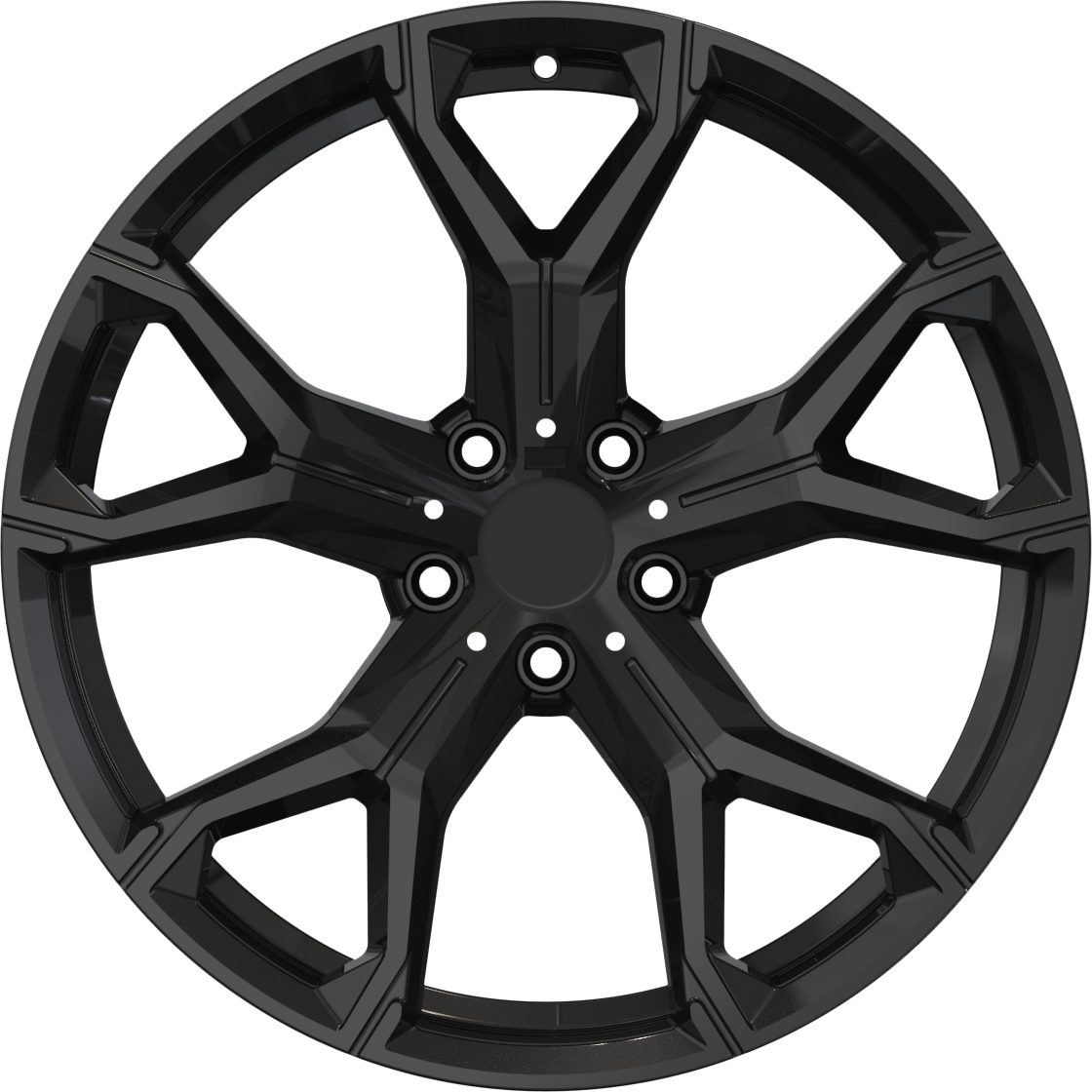 YKW Replica BR1 Gloss Black 20x9 +35 5x112mm 66.5mm