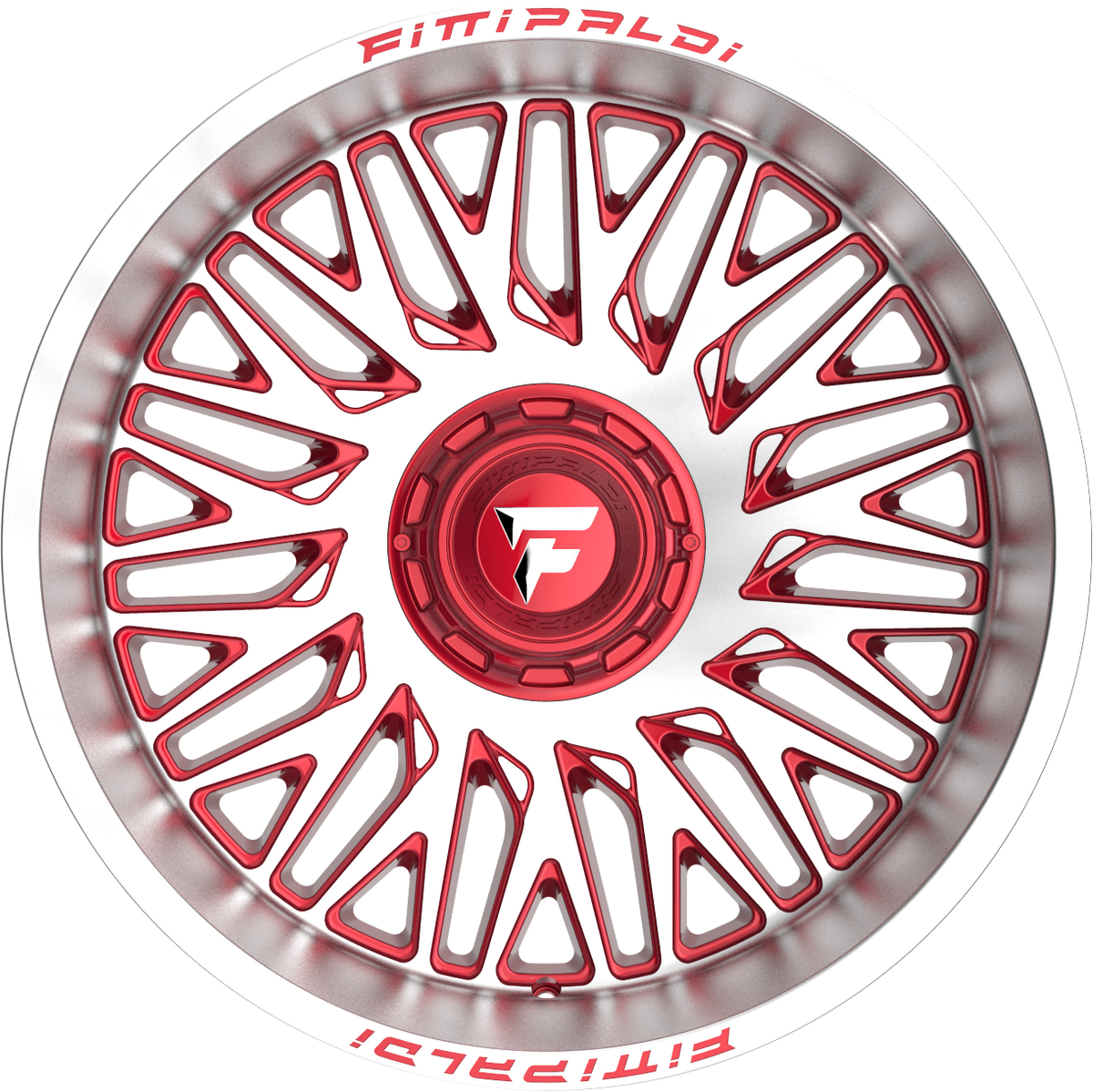 Fittipaldi FA07MR Gloss Red w/ Machined Face and Lip 22x12 -44 8x170mm 125.2mm