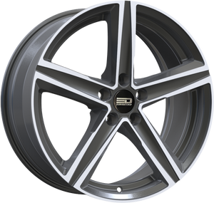 Euro Design Spa - EFS Gunmetal Polished 17x7.5 +35 5x100|5x105|5x110|5x112|5x115|5x118|5x108|5x114.3|5x98mm 72.6mm - WheelWiz