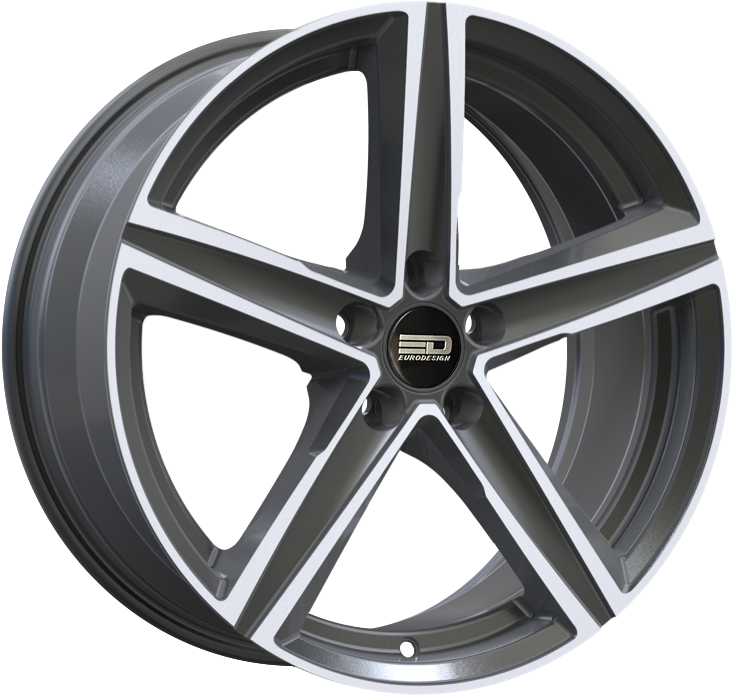 Euro Design Spa Gunmetal Polished 17x7.5 +40 5x108mm 67.1mm - Wheelwiz