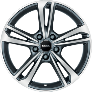 MAK Emblema Gunmetal w/ Mirror Face 18x7 +43 5x100mm 72mm