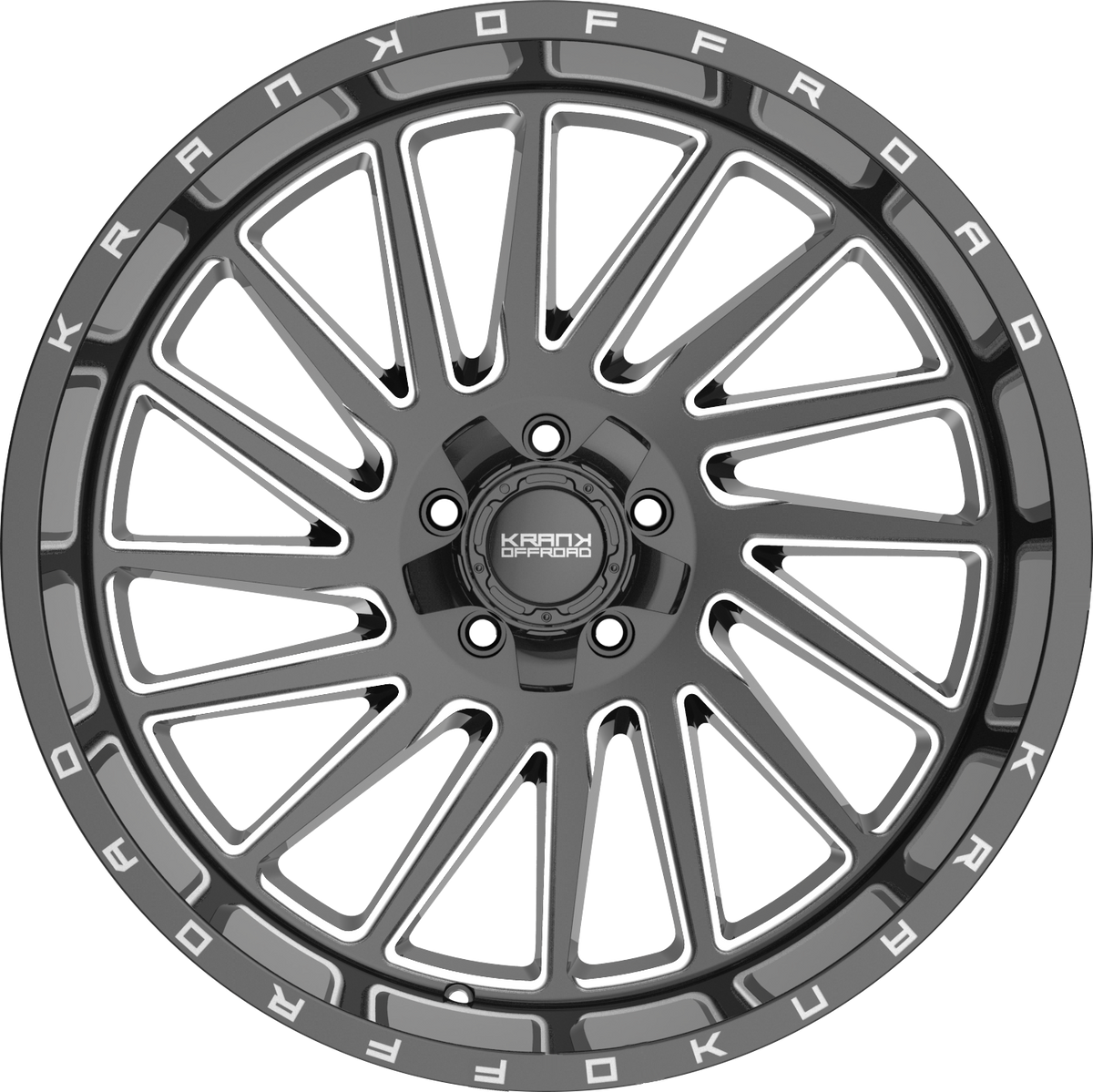 Krank Coil Gloss Black Milled 20x12 -44 5x127|5x139.7mm 77.8mm - Wheelwiz