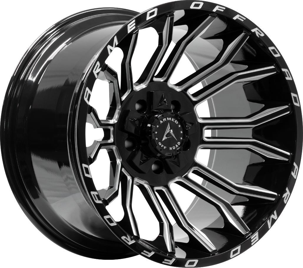 Armed Wheels Havoc Gloss Black Milled 20x10 -18 8x165.1mm 125.2mm