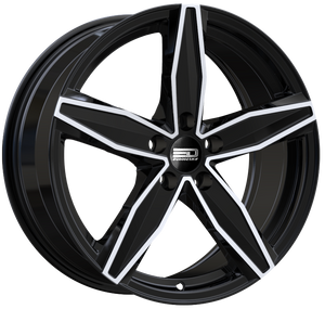 Euro Design Berlin Gloss Black Polished 17x7.5 +40 5x108mm 63.4mm - WheelWiz