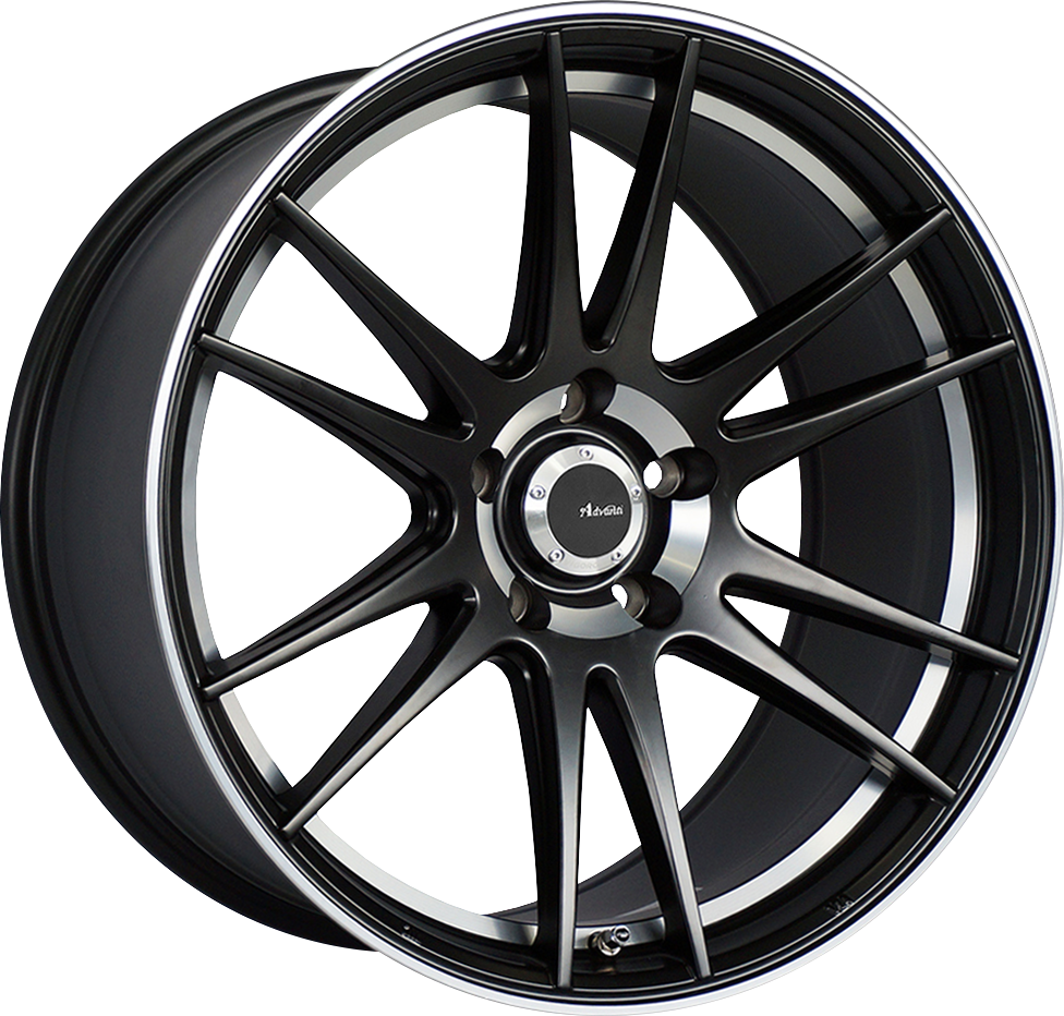 Advanti Optimo Matte Black w/ Machined Lip and Undercut 18x9.5 +35 5x120mm 72.6mm - Wheelwiz