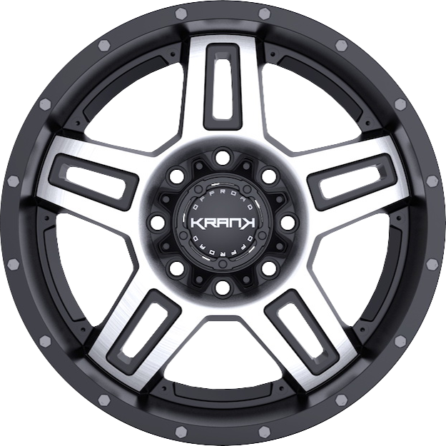 Krank Hammer Gloss Black w/ Machined Face 20x10 -24 5x127|5x139.7mm 77.8mm - Wheelwiz