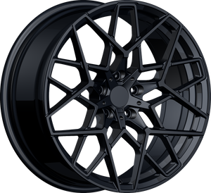 YKW Replica MF22 Gloss Black 19x8.5 +35 5x112mm 66.6mm - Wheelwiz