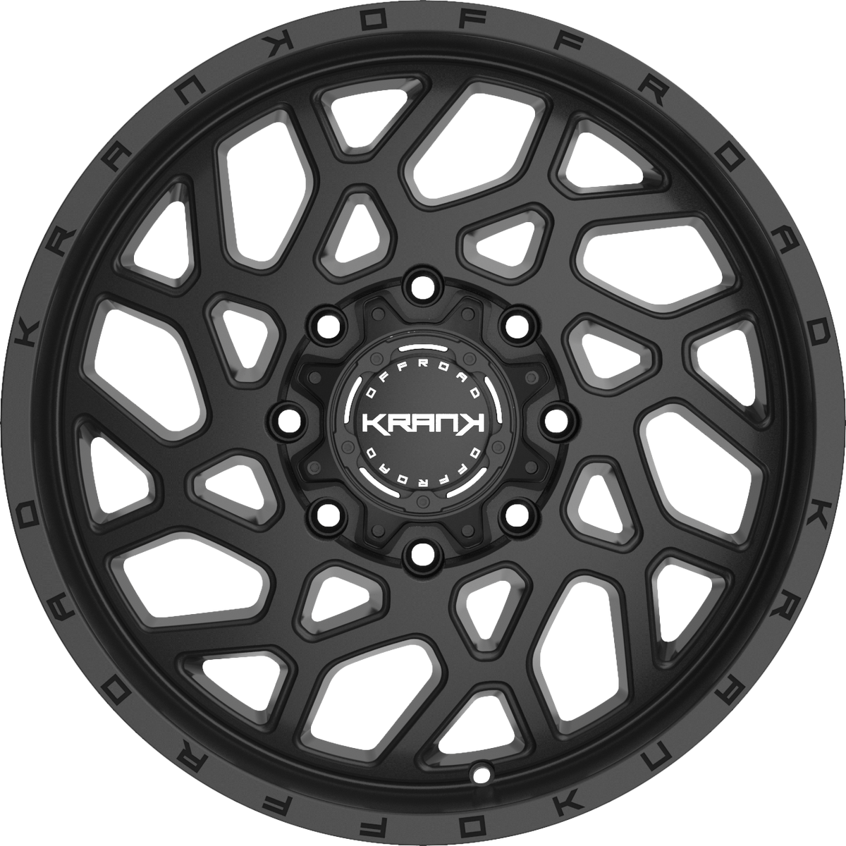 Krank Ambush Satin Black 22x9.5 +7 8x165.1mm 130.1mm - Wheelwiz