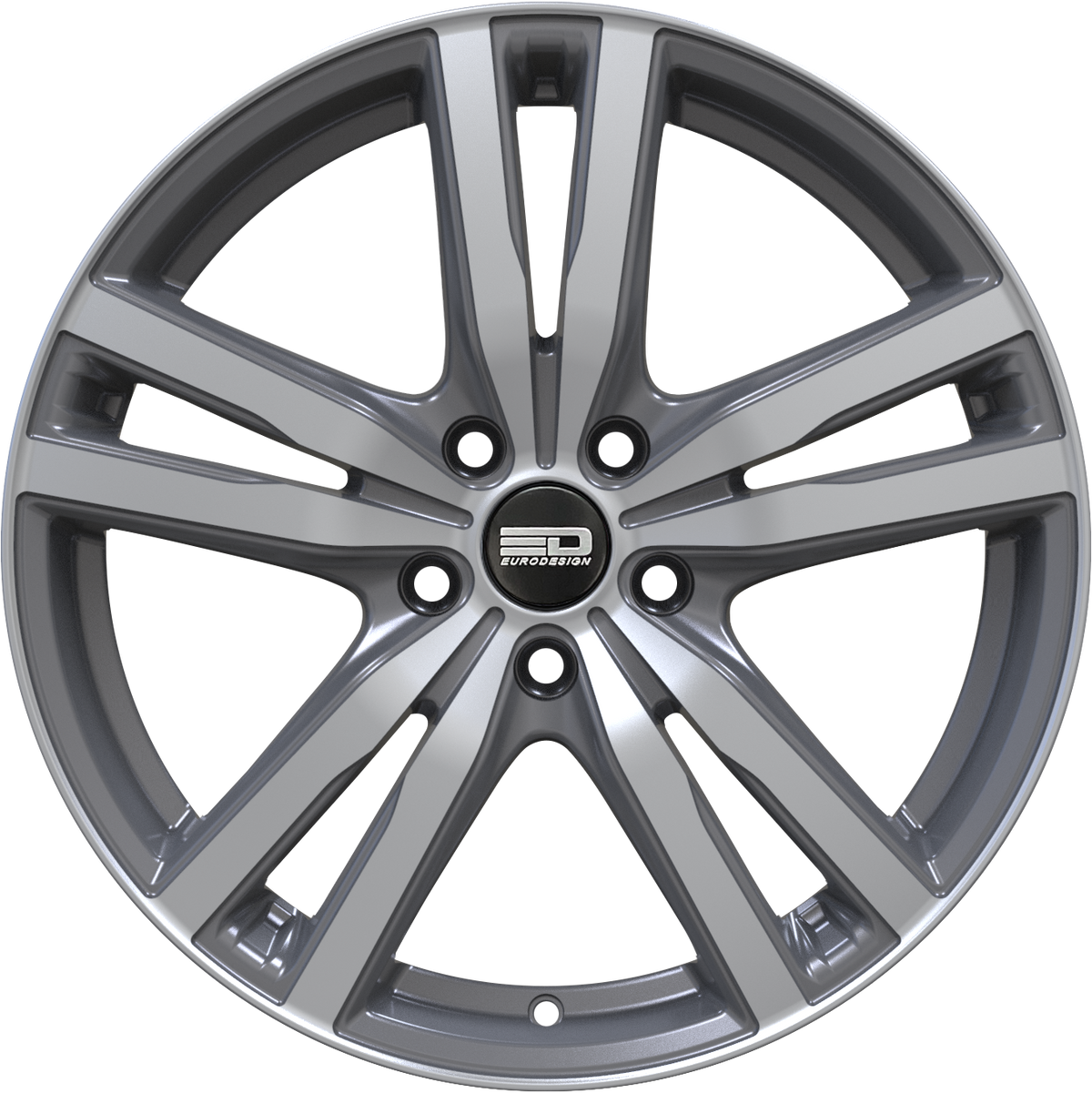 Euro Design Ottano - EFS Gunmetal Polished 16x6.5 +35 4x100|4x108|4x114.3|4x98mm 67.1mm - Wheelwiz