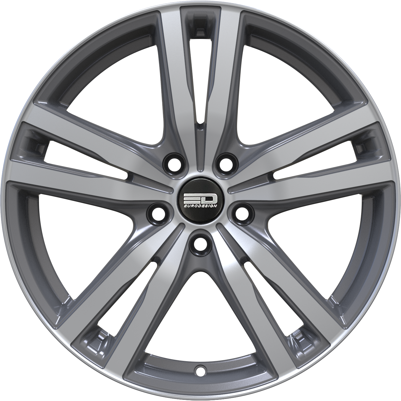 Euro Design Ottano - EFS Gunmetal Polished 16x6.5 +35 4x100|4x108|4x114.3|4x98mm 67.1mm - WheelWiz