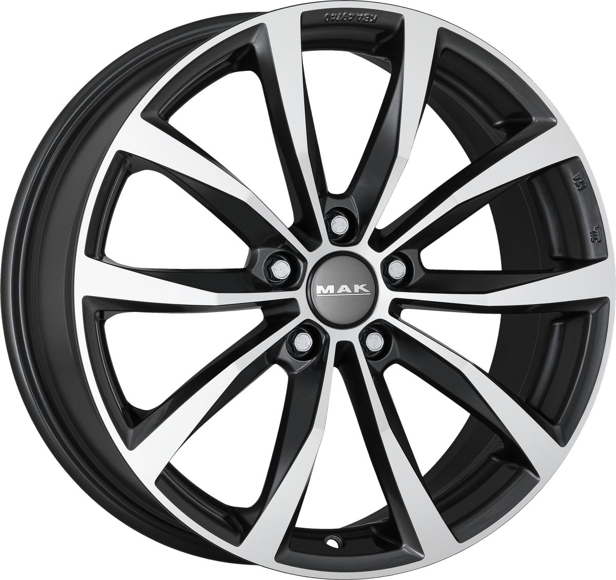 MAK WOLF Gunmetal w/ Mirrored Face 18x7 +45 5x112mm 57.1mm - Wheelwiz
