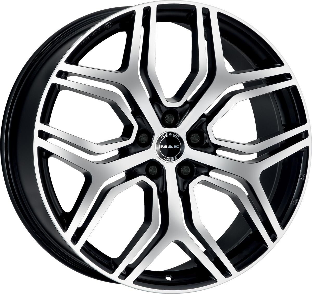 MAK STARDOM Black w/ Mirrored Face 20x8.5 +40 5x112mm 66.6mm - Wheelwiz