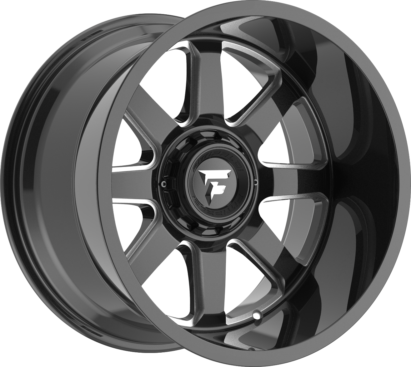 Fittipaldi FA16BM Gloss Black Milled 20x9 +12 8x165.1mm 130.2mm - Wheelwiz