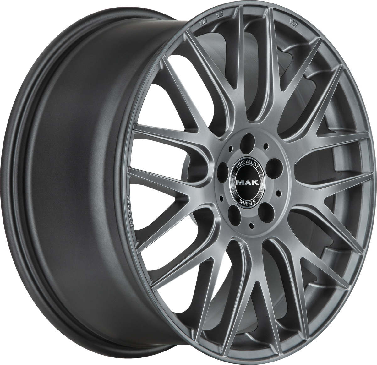 MAK Arrow-D Matte Titanium 20x9.5 +22 5x112mm 66.6mm - Wheelwiz