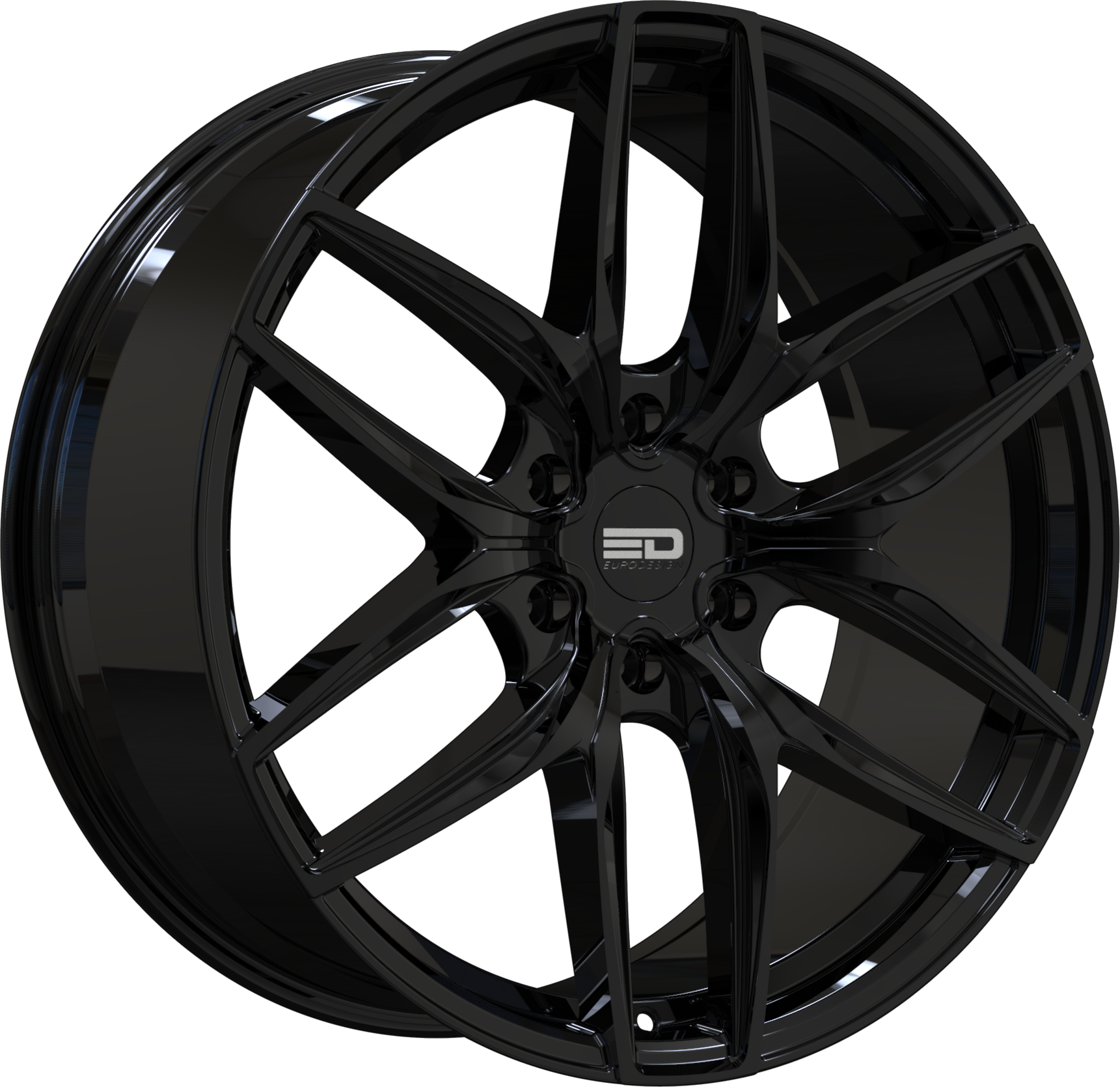 Euro Design Forza 6 Gloss Black 22x9.5 +41 6x120mm 66.9mm - WheelWiz