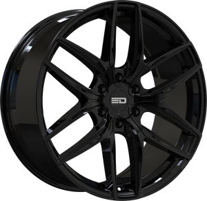 Euro Design Forza 6 Gloss Black 22x9.5 +41 6x120mm 66.9mm - WheelWiz