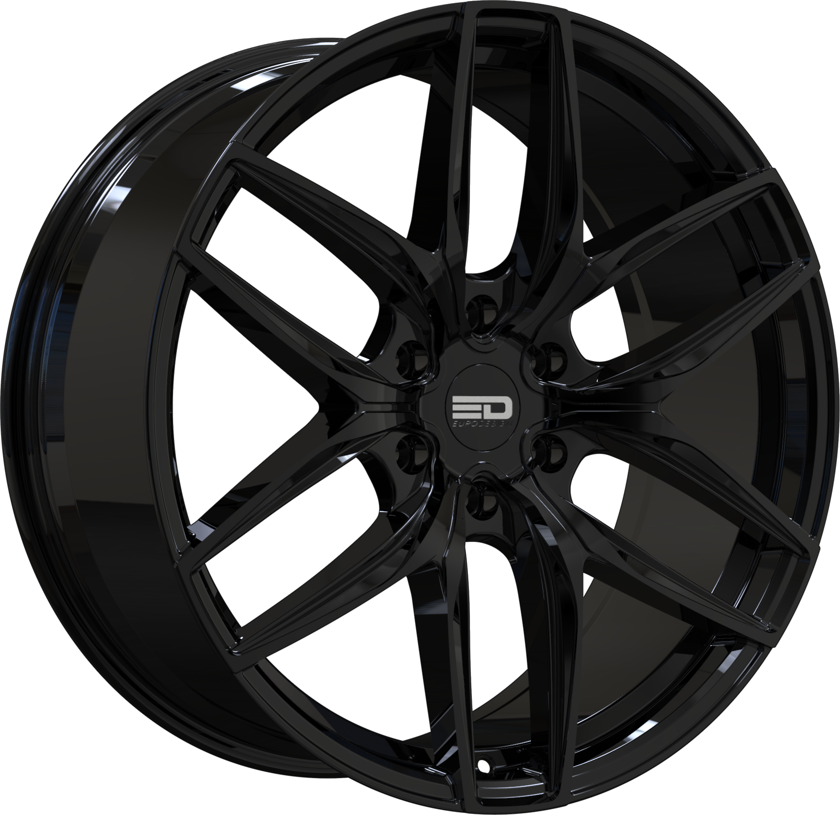 Euro Design Forza 6 Gloss Black 20x9 +15 6x139.7mm 78.1mm