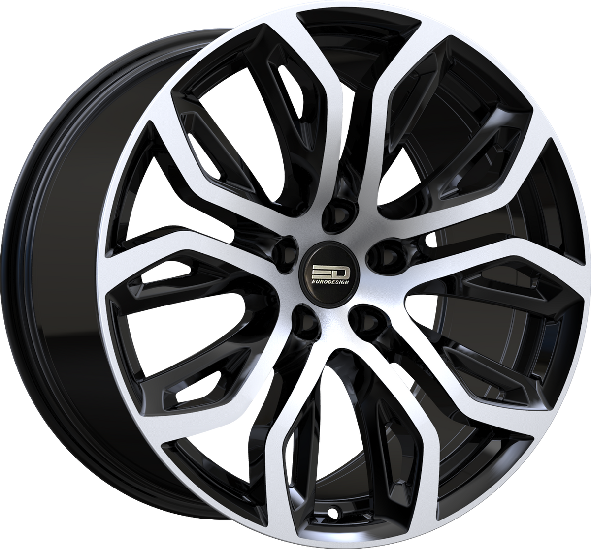 Euro Design Tillman Gloss Black Polished 20x11 +37 5x120mm 74.1mm - WheelWiz