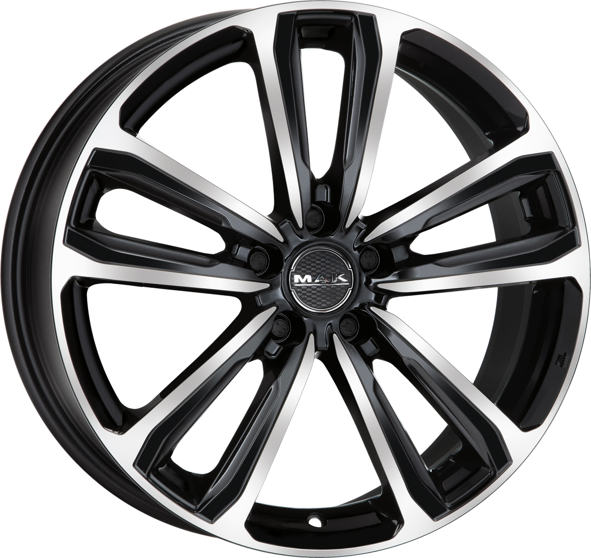 MAK MAGMA Black w/ Mirrored Face 17x7.5 +30 5x112mm 76mm - Wheelwiz