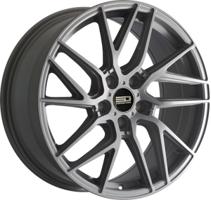 Euro Design Tech - EFS Matte Gunmetal 18x8 +35 5x100|5x105|5x110|5x112|5x115|5x118|5x108|5x114.3|5x98mm 72.6mm - WheelWiz