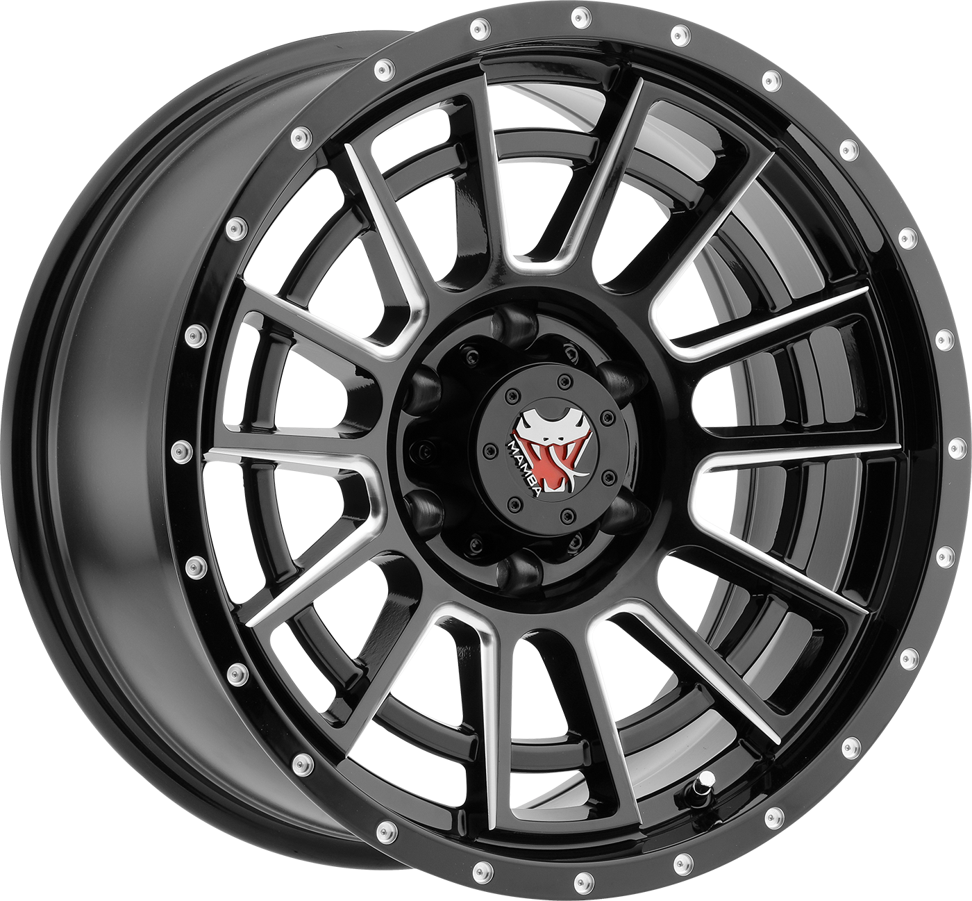 Mamba M22 Matte Black w/ Machined Ball Cut and Drill Holes 20x9 +12 6x139.7mm 106.1mm