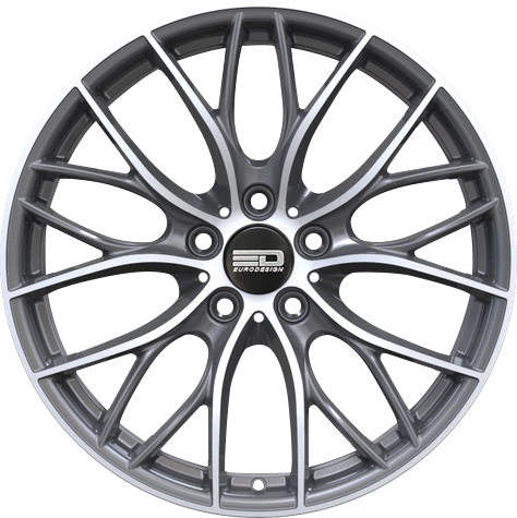 Euro Design Camillo Gunmetal Machined 19x8.5 +35 5x112mm 66.7mm - Wheelwiz