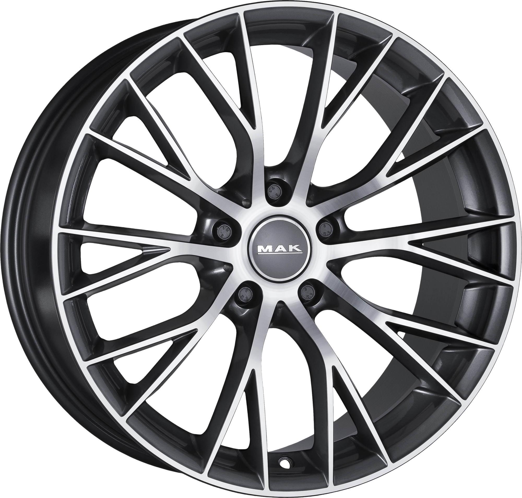 MAK Munchen Gunmetal w/ Mirror Face 18x8 +43 5x120mm 72.6mm