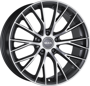 MAK Munchen Gunmetal w/ Mirror Face 18x8 +43 5x120mm 72.6mm