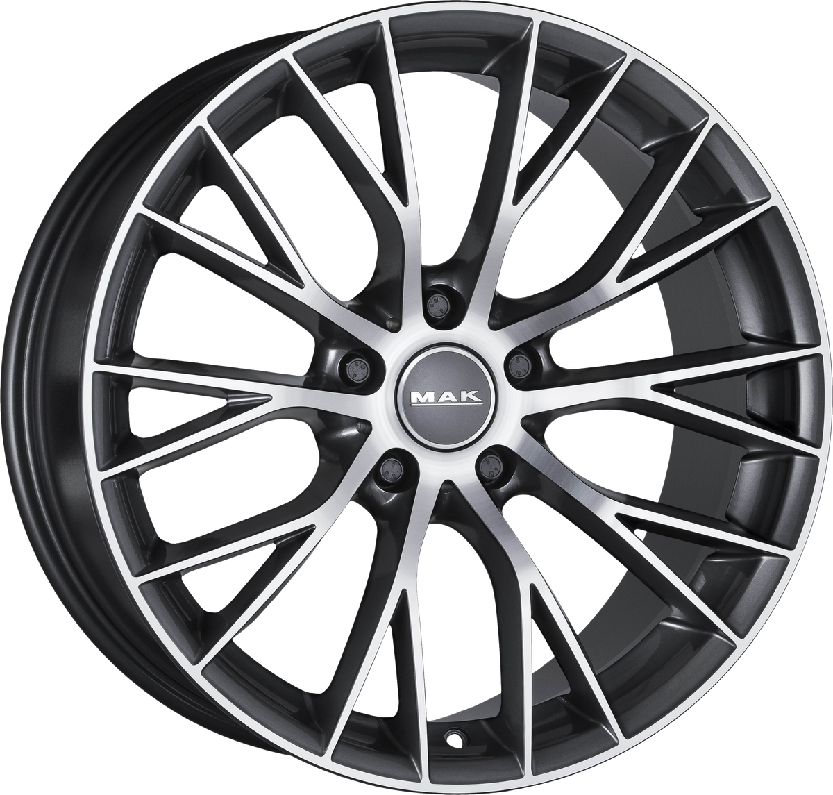 MAK MUNCHEN Gunmetal w/ Mirrored Face 19x8.5 +30 5x120mm 72.6mm - Wheelwiz
