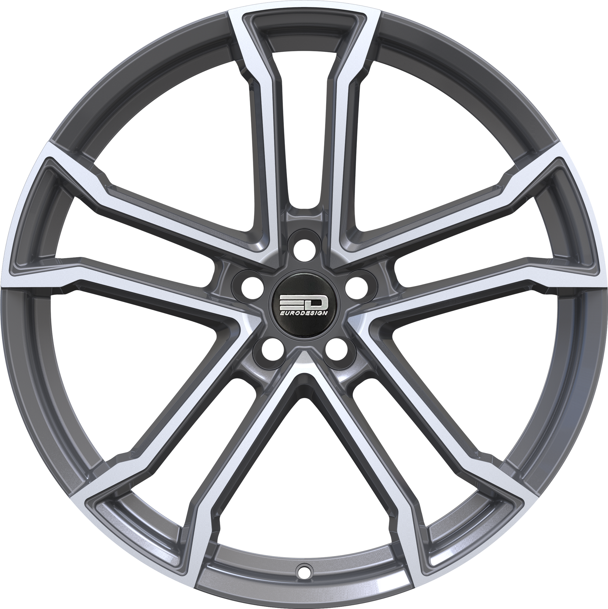 Euro Design Monaco - EFS Gunmetal Polished 17x7.5 +42 5x100|5x105|5x110|5x112|5x115|5x118|5x108|5x114.3|5x98mm 72.6mm - WheelWiz