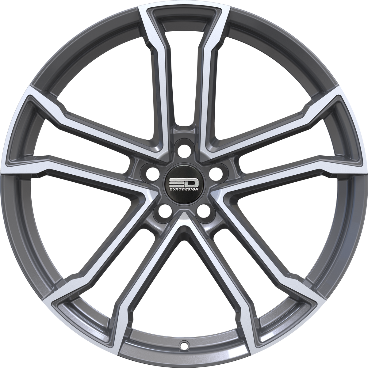 Euro Design Monaco Gunmetal Polished 19x8.5 +35 5x112mm 66.5mm - Wheelwiz