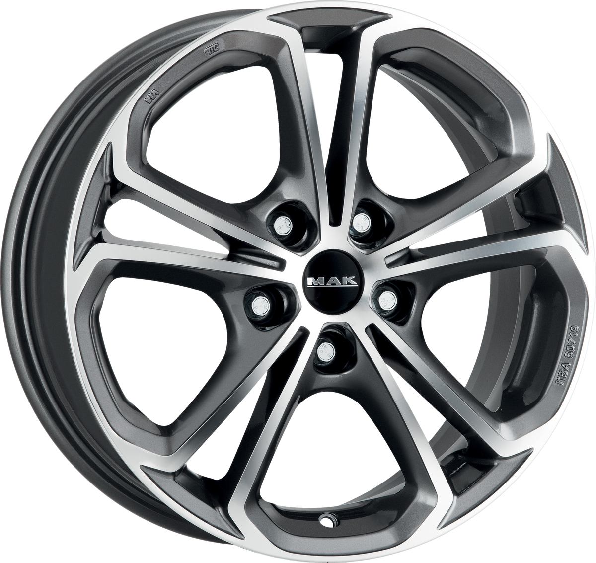 MAK HESSEN Gunmetal w/ Mirrored Face 17x7 +38 5x114.3mm 67.1mm - Wheelwiz