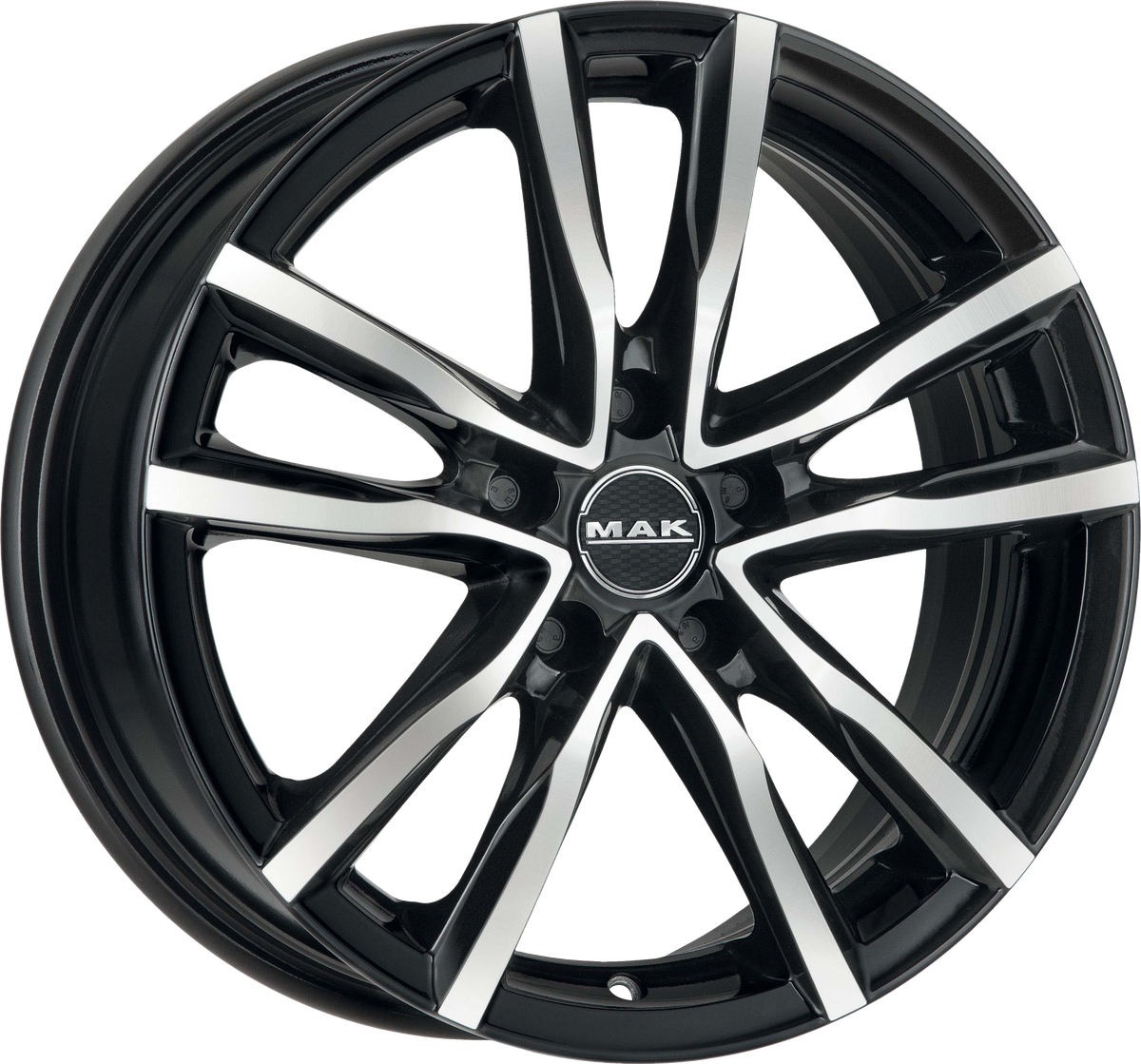 MAK MILANO Black w/ Mirrored Face 16x6.5 +39 5x105mm 56.6mm - Wheelwiz