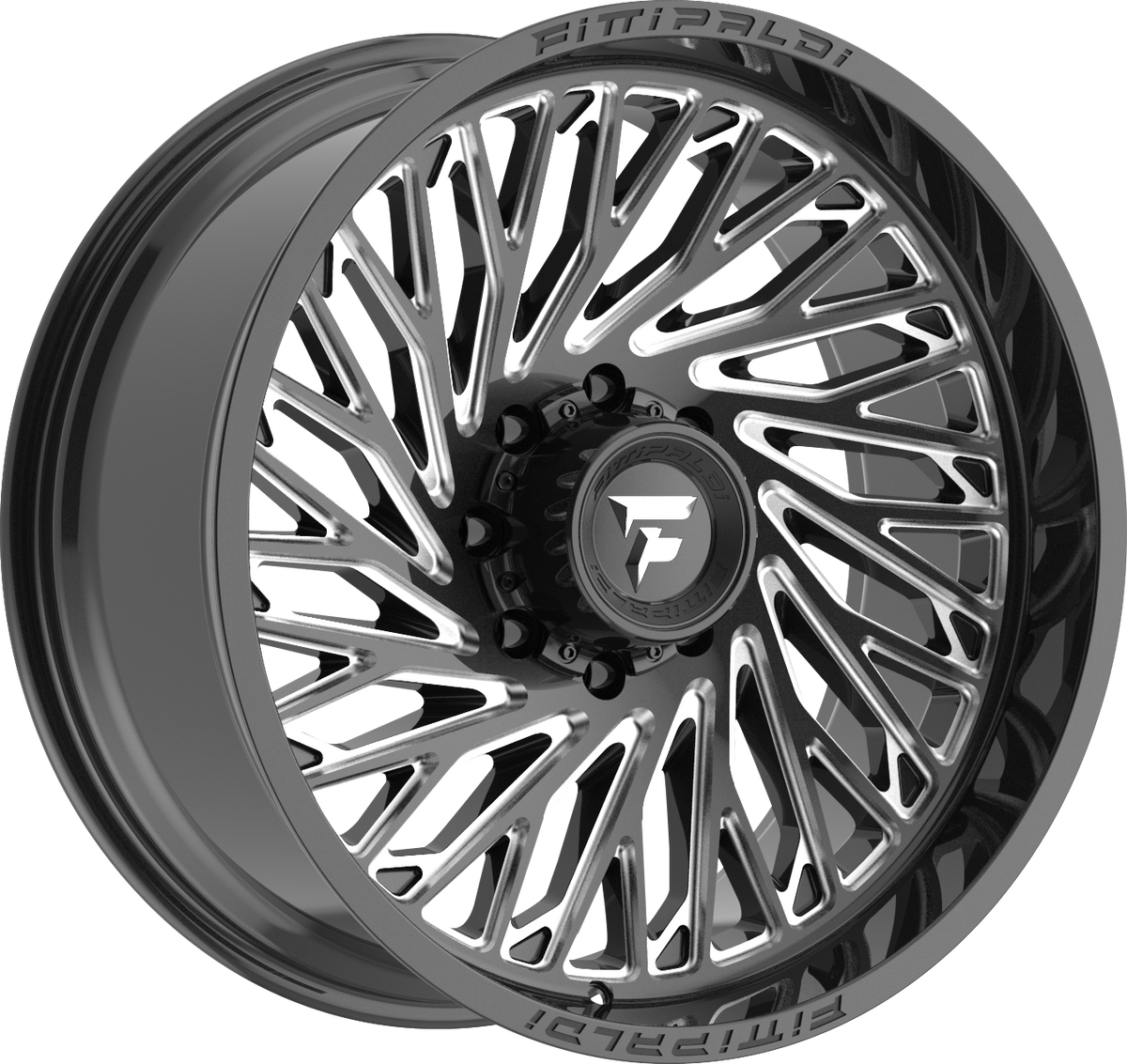 Fittipaldi FA15BM Gloss Black Milled 22x10 -19 8x180mm 124.3mm