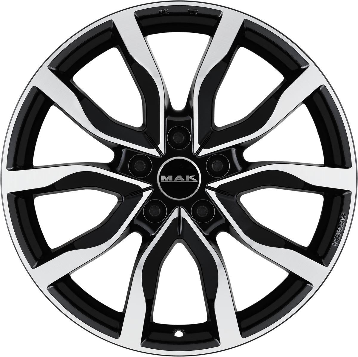 MAK Highlands Black Mirror 20x8.5 +43 5x120mm 72.6mm - Wheelwiz